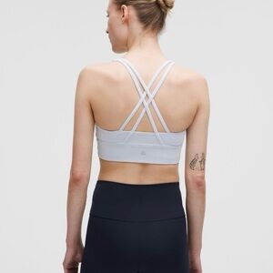 lululemon Energy Longline Bra Medium Support, B-D Cups NWT Starch Blue